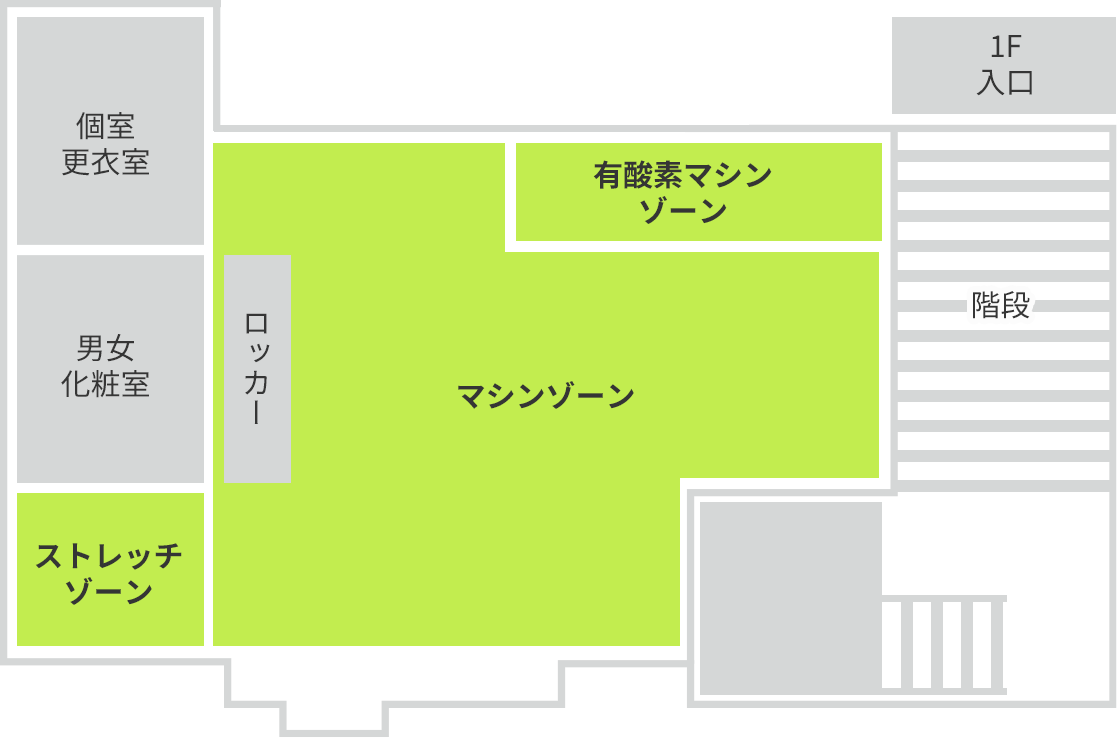 エッセンシャルジム24　茗荷谷　ジム　フロアマップB1