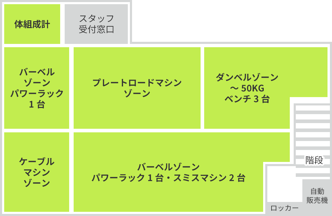 エッセンシャルジム24　茗荷谷　ジム　フロアマップB2